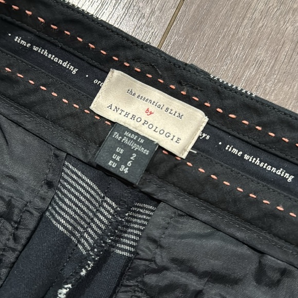 Anthropologie The Essential Slim Windowpane-Check Trousers size 2 - Picture 8 of 9